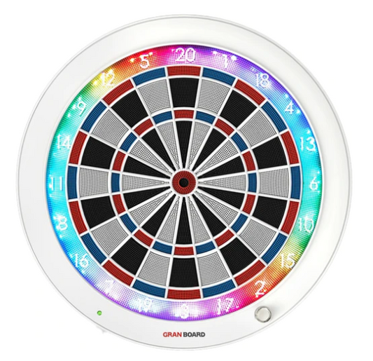 Gran Board 3S Bluetooth Electronic Dartboard - Limited Edition White Blue